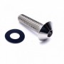 Vis à Tête Bombée en Inox A4 M6 x (1.00mm) x 20mm (Diamètre de tête 12mm)