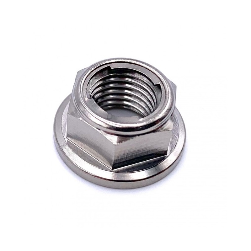 Racebolts Titanium Flange Hex Nut M10 X 1.25 – Grade 5 6AL-4V Drilled Sides – Single